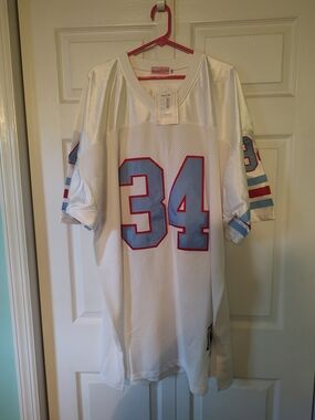 Houston Oilers Campbell #34 NFL Throwback Jersey White Size 52